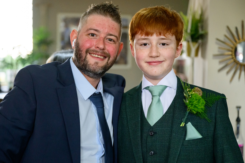 man and boy in suits at B Corp farm wedding venue features on Channel 5 Rich Wedding Poor Wedding 3rd May 2026 9pm