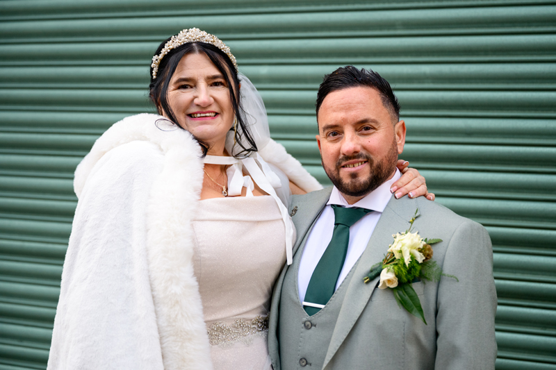 couple posing at B Corp farm wedding venue features on Channel 5 Rich Wedding Poor Wedding 3rd May 2026 9pm
