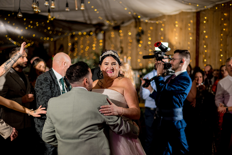 bride and groom dancing at B Corp farm wedding venue features on Channel 5 Rich Wedding Poor Wedding 3rd May 2026 9pm